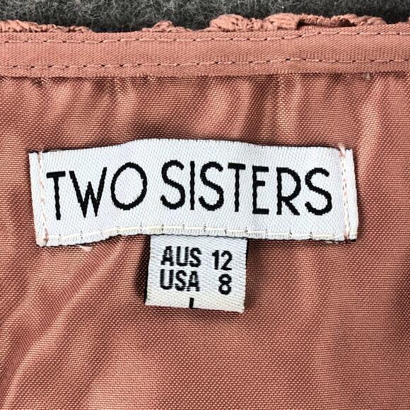 Two Sisters Dress Size 8 Blush Pink Floral Lace Overlay High-Low Sweetheart Neck - Picture 3 of 16